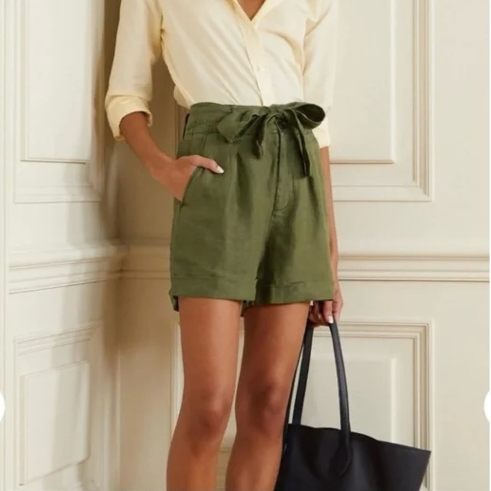 Alex Mill Green Pleated Shorts